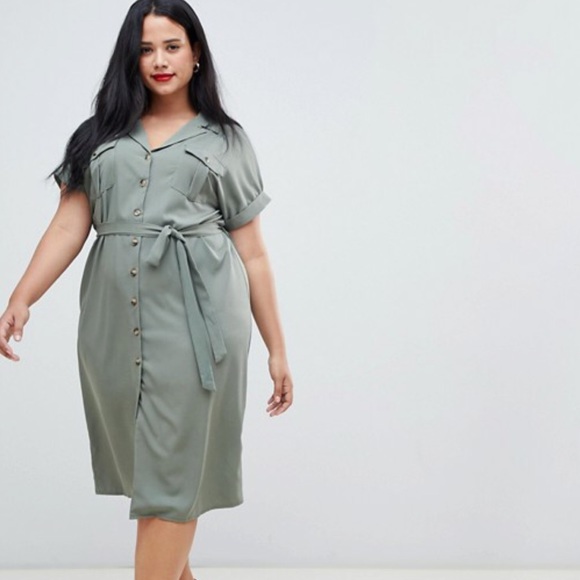 new look button down dress